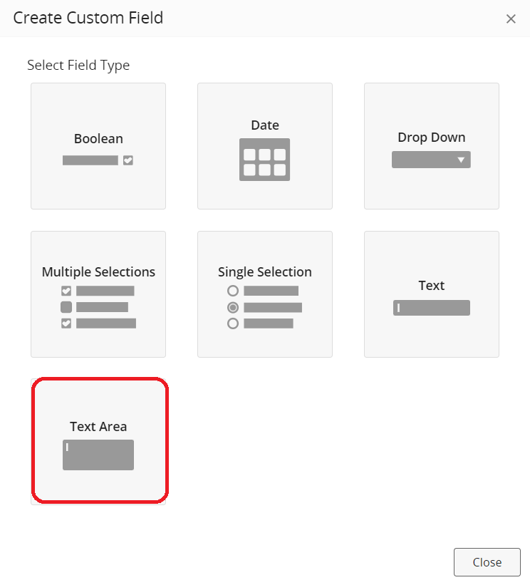 Field type Test Area