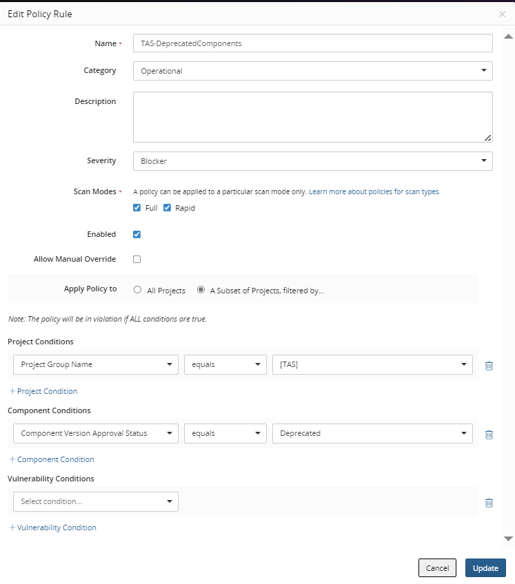 Create TAS-DeprecatedComponents