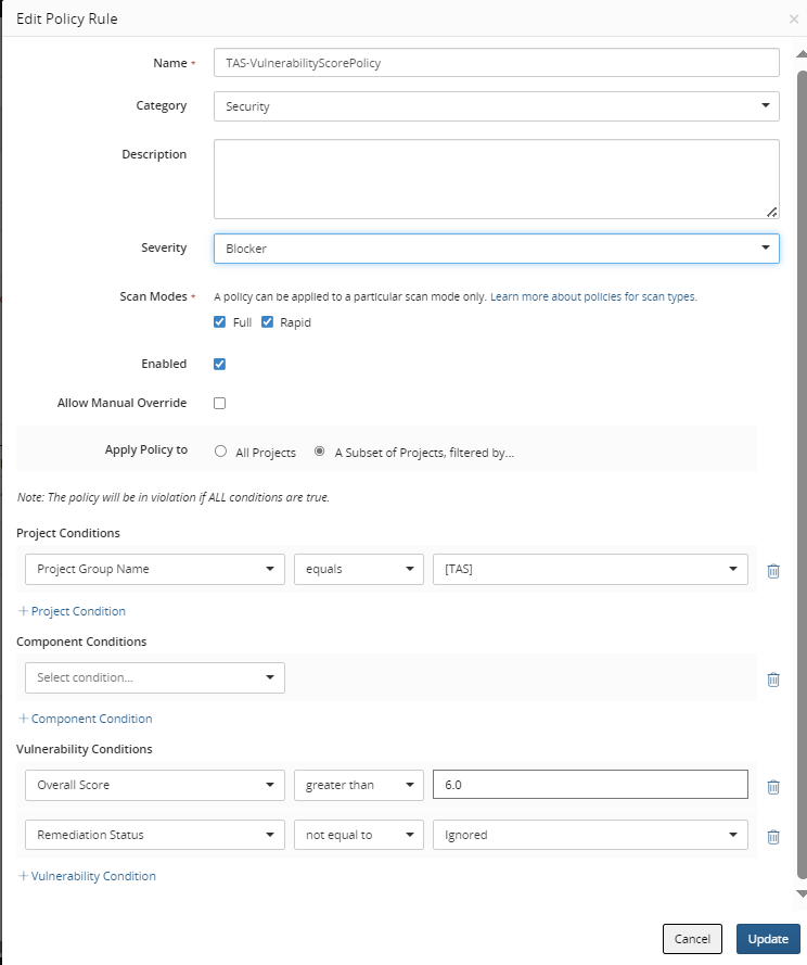 Add component condition