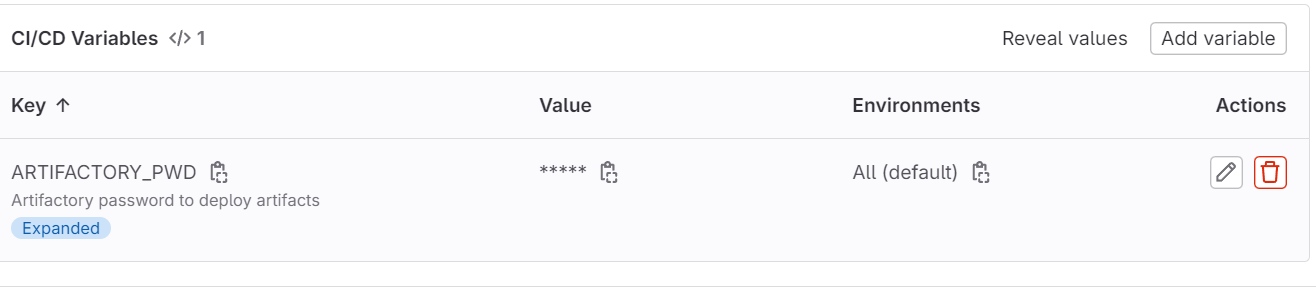 exemple of variables definition
