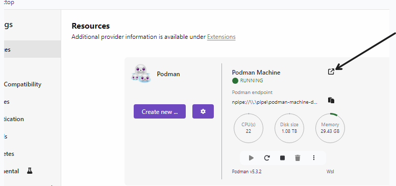 LEAP Podman details