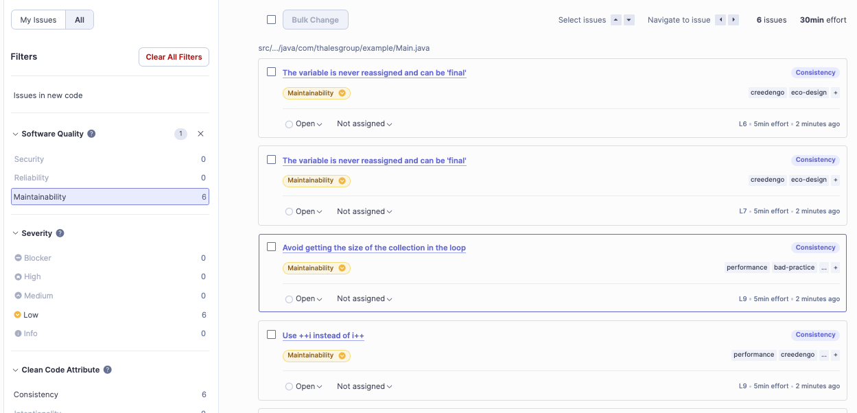 SonarQube-results