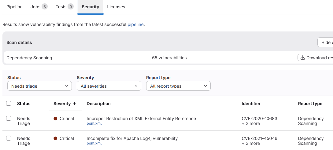 pipeline-secu-report