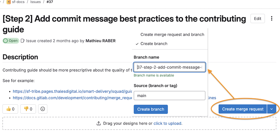 GitLab create branch