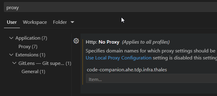 no proxy VSCode