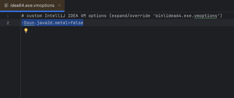 options-VM-intellij